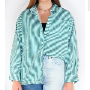 Vintage 90s Button Down Striped Oversized Shirt